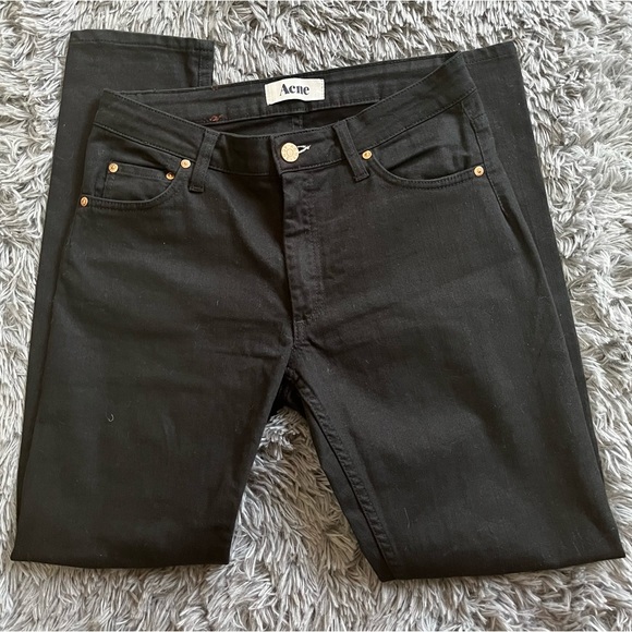 Acne Flex Wet Black Jeans 28/32 - Picture 6 of 11